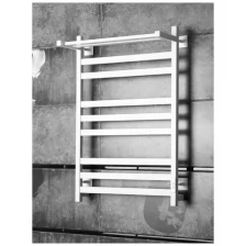 Полотенцесушитель электрический Тругор 500мм 800мм белый квадратный форма лесенка, подключение: слева/справа/скрытое подключение/шнур с вилкой.