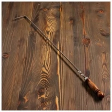 Кочерга узбекская с деревянной ручкой, с узором, 60/1см, сталь 3мм