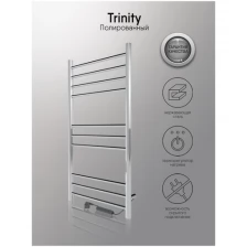 Полотенцесушитель Line Trinity электрический 100/50 (таймер, скрытый монтаж, универсальное подключение, Полированный) INDIGO